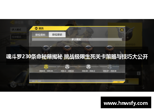 魂斗罗230条命秘籍揭秘 挑战极限生死关卡策略与技巧大公开